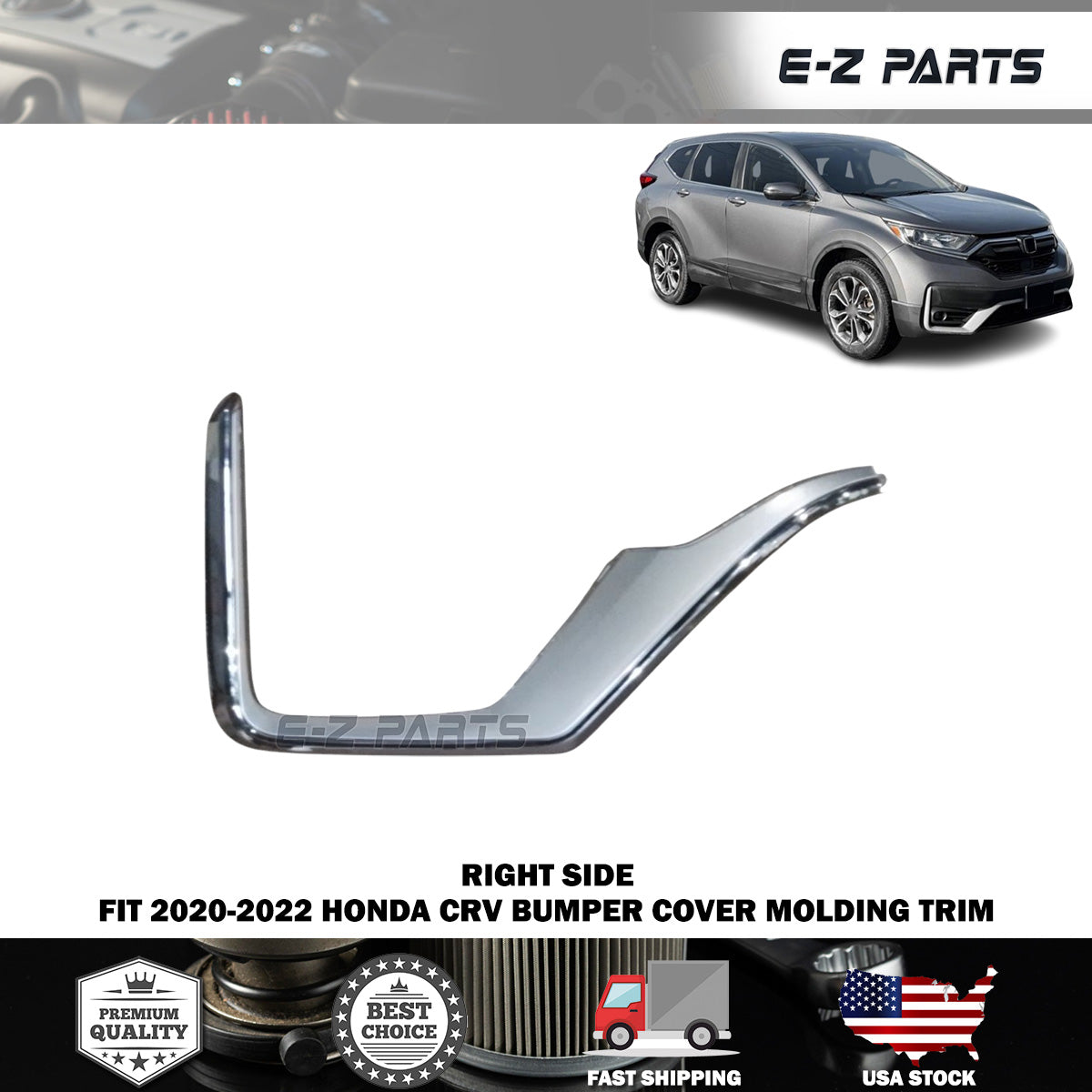 Fit 2020-2022 Honda CRV Bumper Cover Molding Trim Right RH