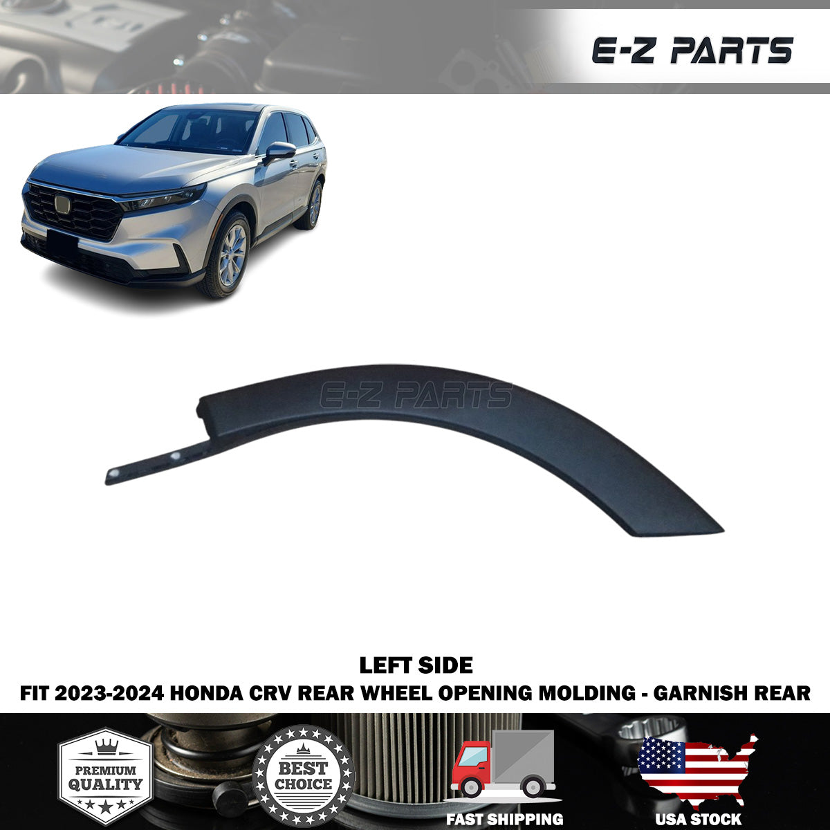 Fit 2023-2024 Honda CRV Left Rear Wheel Opening Molding - Garnish Rear