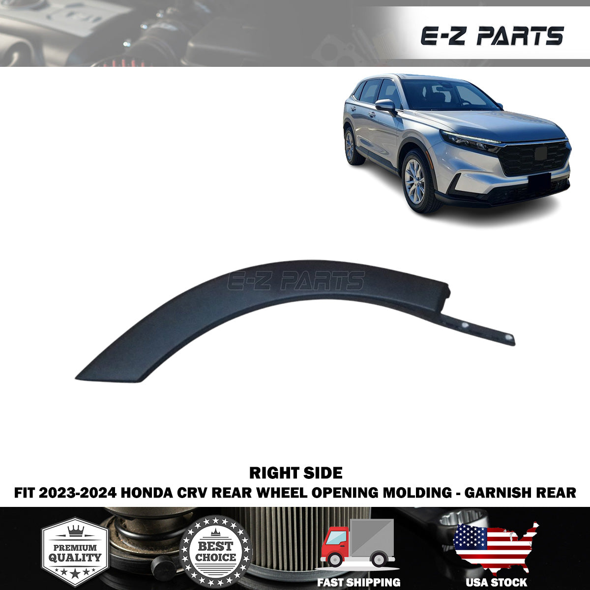Fit 2023-2024 Honda CRV Right Rear Wheel Opening Molding - Garnish Rear