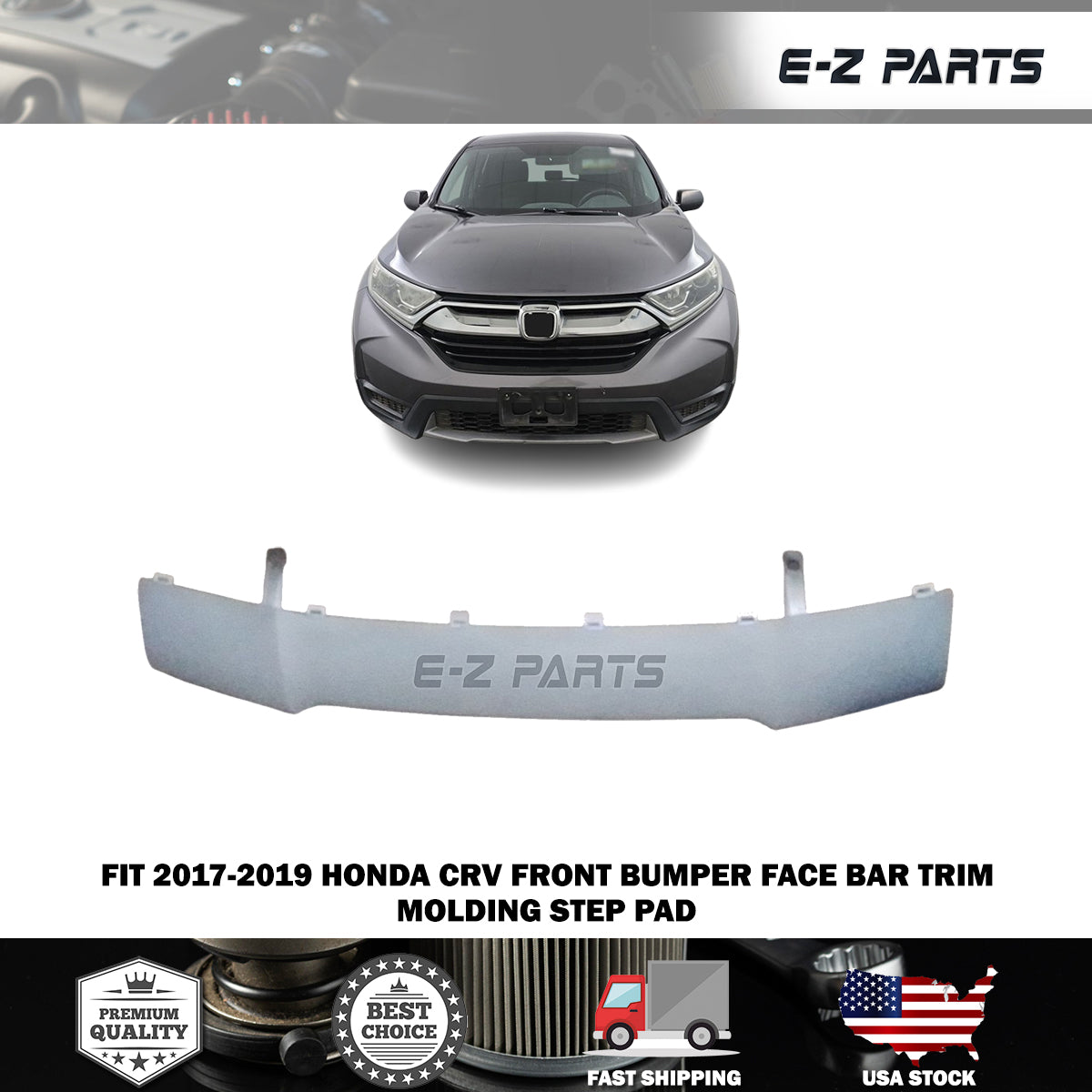 Fit 2017-2019 Honda CRV Front Bumper Face Bar Trim Molding Step Pad