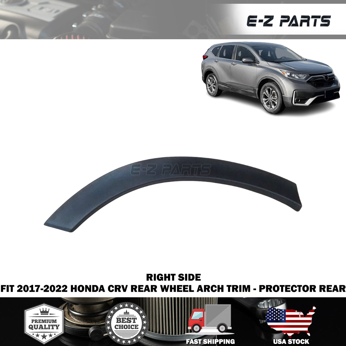 Fit 2017-2022 Honda CRV Right Rear Wheel Arch Trim - Protector Rear