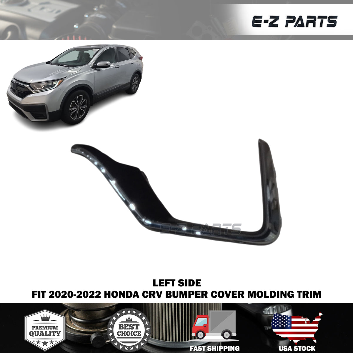 Fit 2020-2022 Honda CRV Bumper Cover Molding Trim Gray Left LH