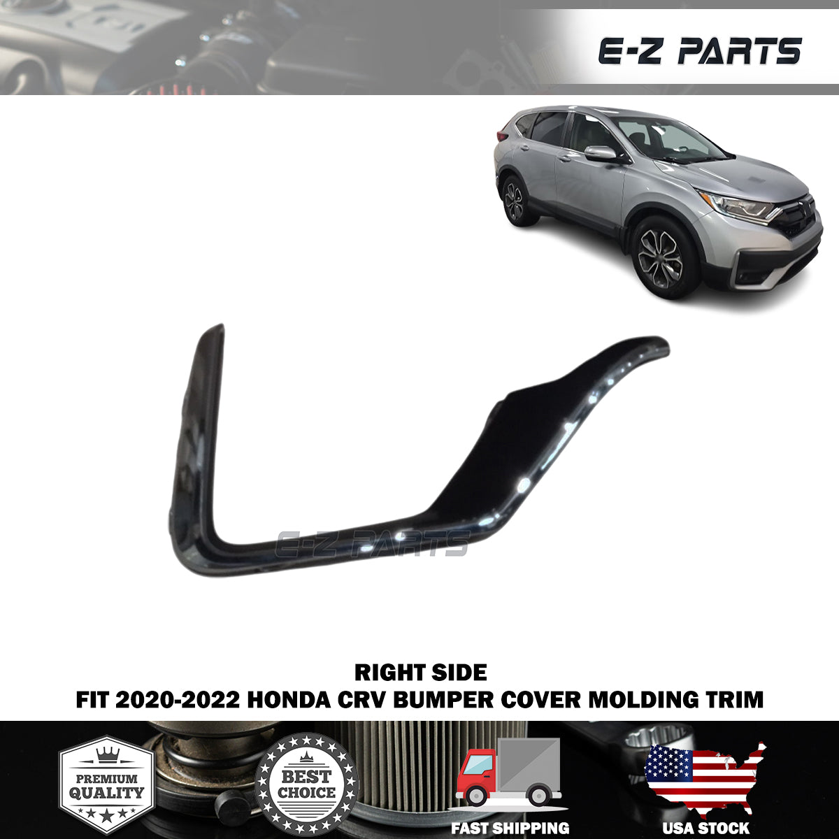 Fit 2020-2022 Honda CRV Bumper Cover Molding Trim Gray Right RH