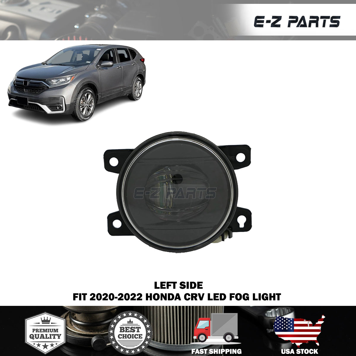 Fit 2020-2022 Honda CRV Left LED Fog Light Driver Side LH