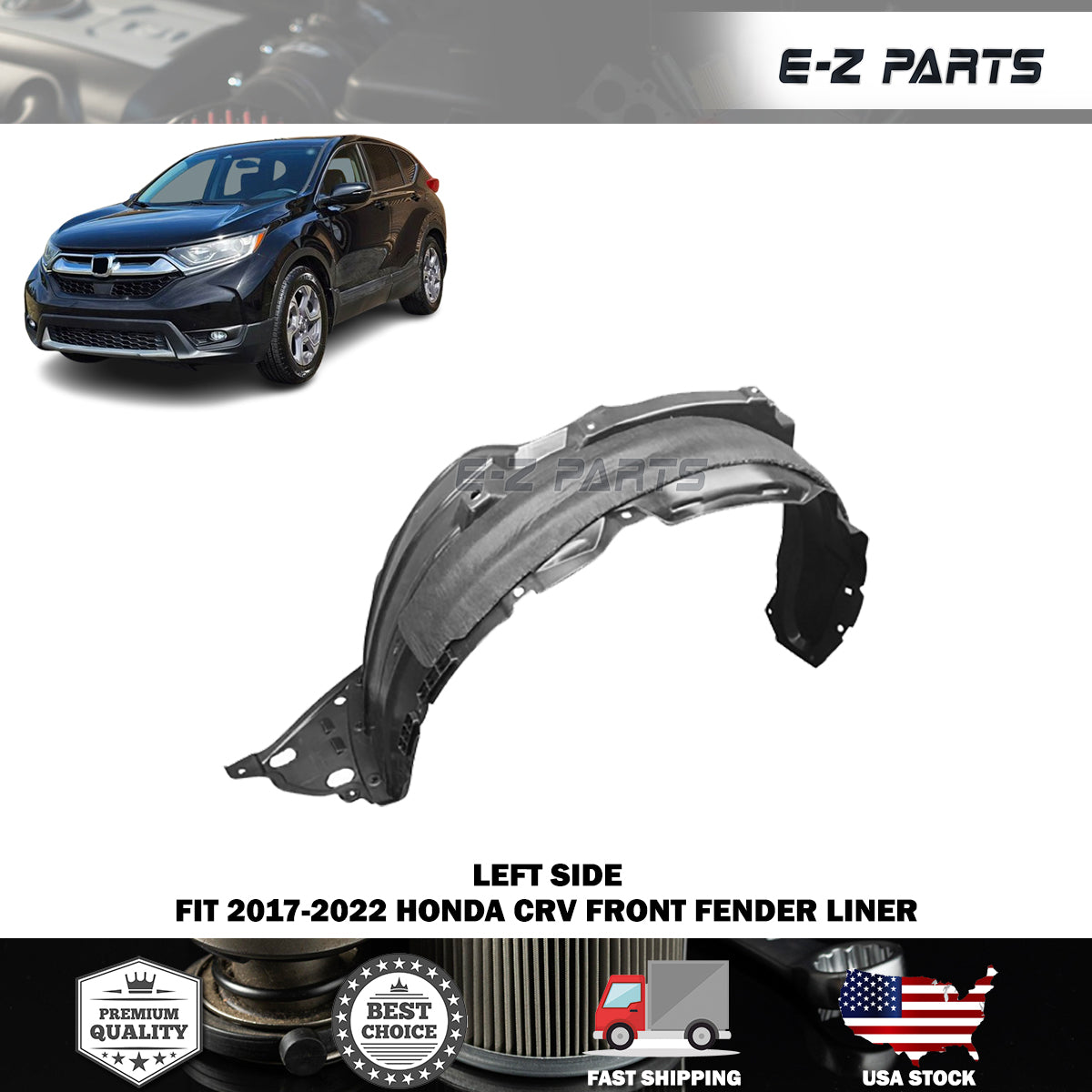 Fit 2017-2022 Honda CRV Left Front Fender Liner Driver Side LH