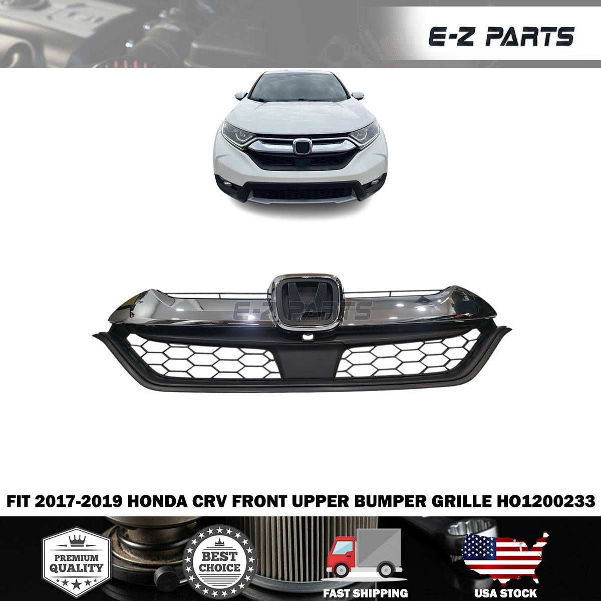 Fit 2017-2019 Honda CRV Front Upper Bumper Grille HO1200233