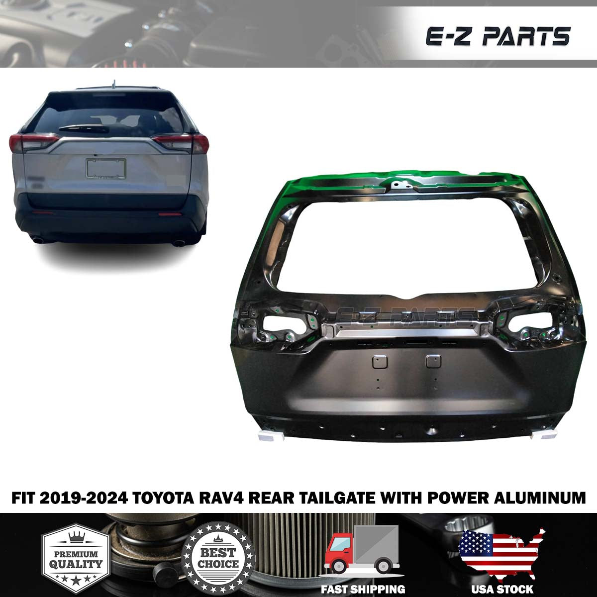 For 2019-2024 Toyota RAV4 Rear Tailgate with Power Aluminum