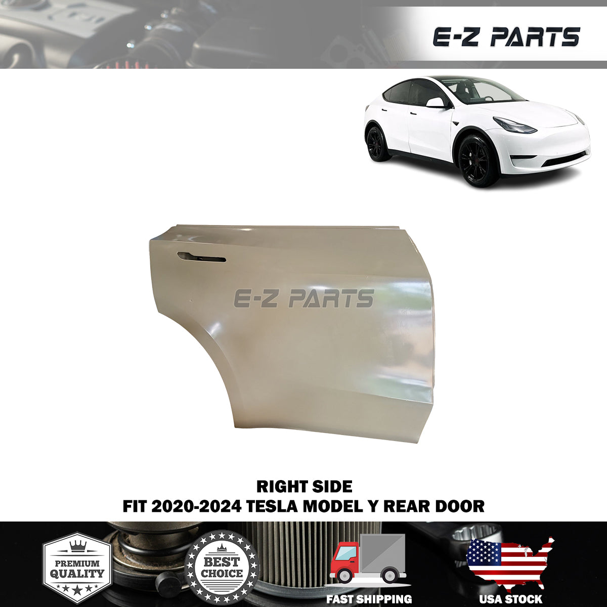 Fit 2020-2024 Tesla Model Y Right Rear Door Passenger Side RH