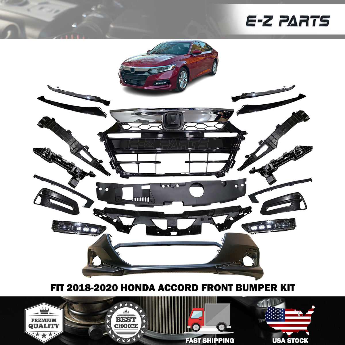 Fit 2018-2020 Honda Accord Front Bumper Kit