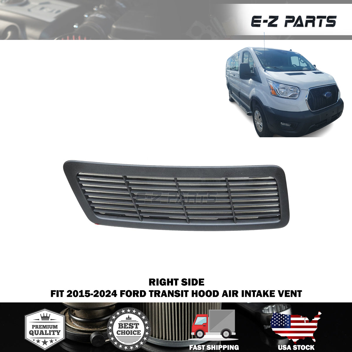Fit 2015-2024 Ford Transit Hood Air Intake Vent Right Passenger Side