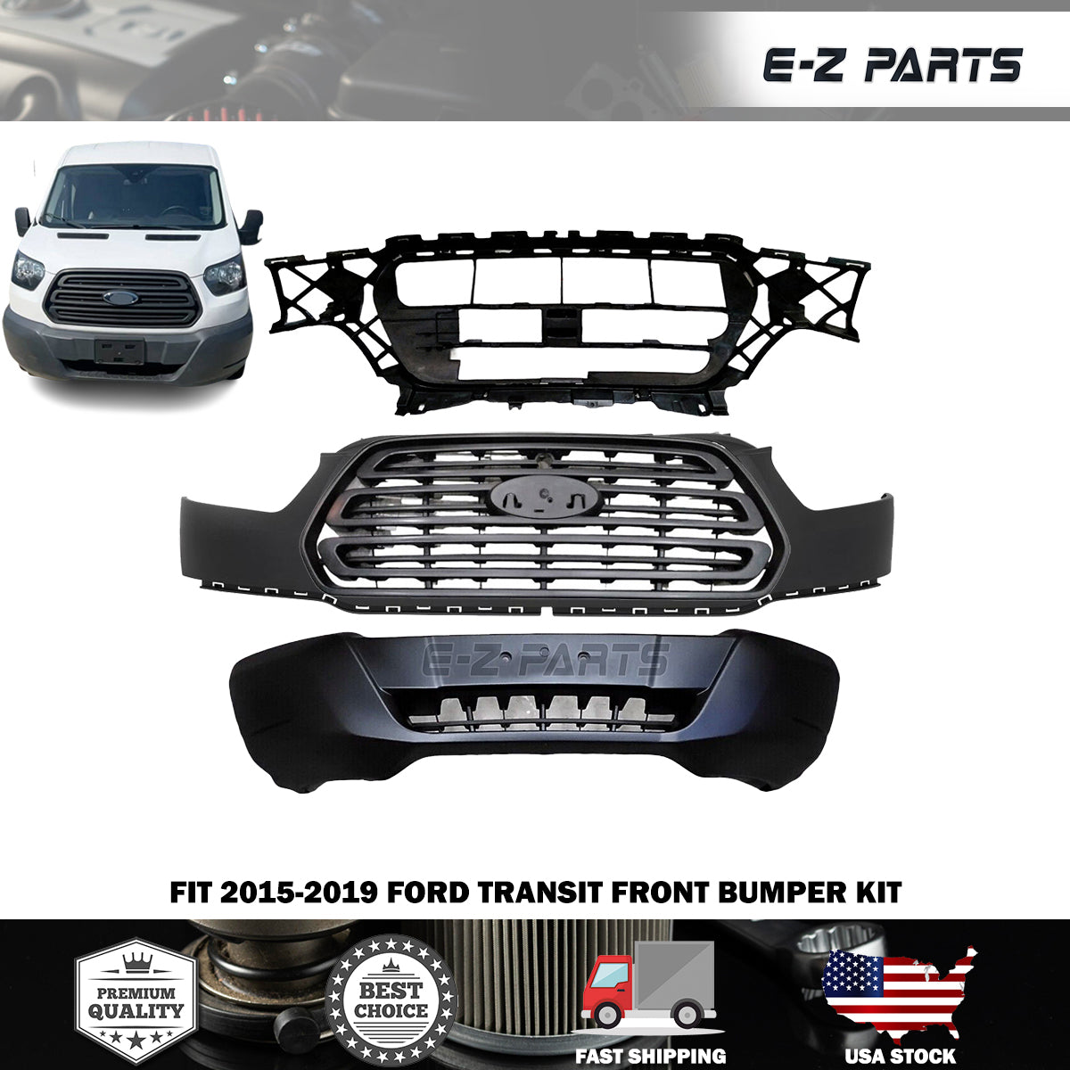 Fit 2015-2019 Ford Transit Front Bumper Kit