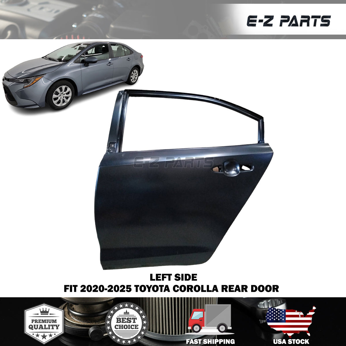 Fit 2020-2025 Toyota Corolla Left Rear Door Sedan Driver Side LH