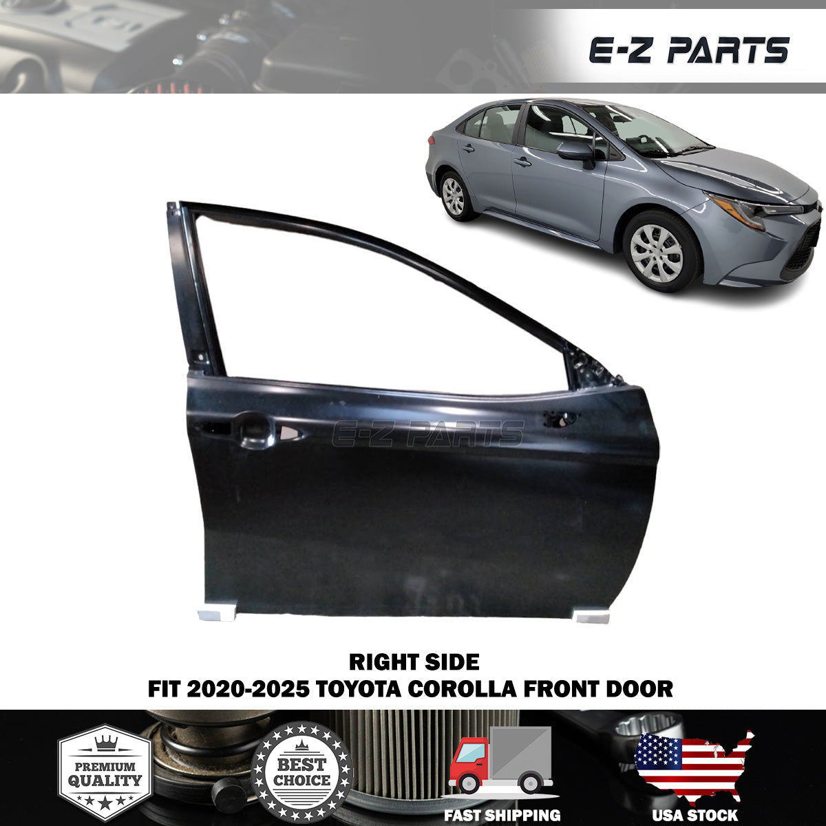 Fit 2020-2025 Toyota Corolla Right Front Door Sedan Passenger Side RH