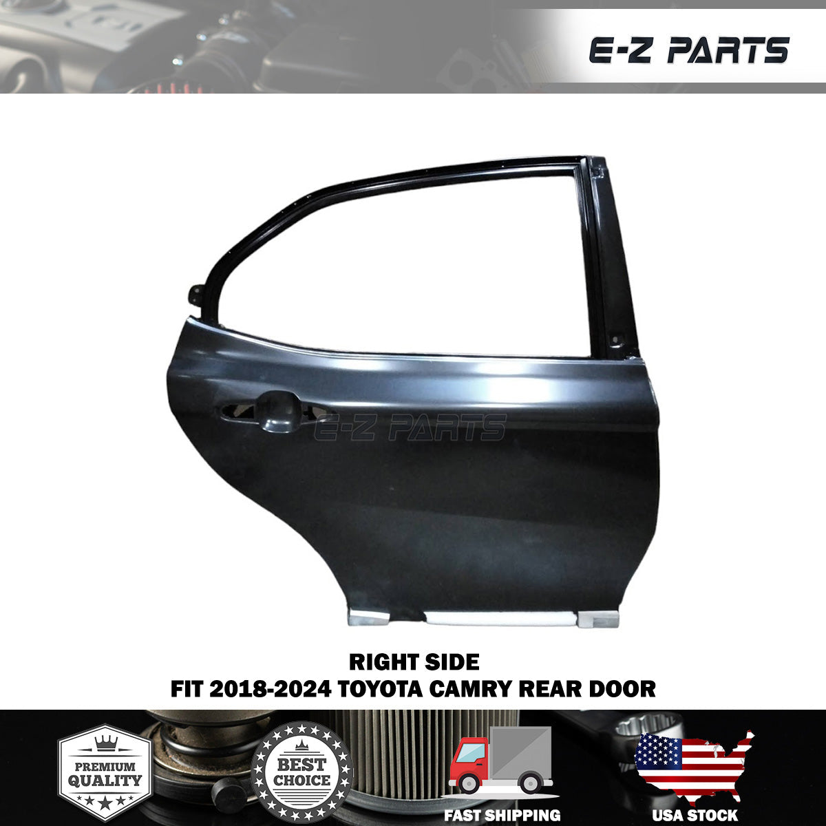 Fit 2018-2024  Toyota Camry Right Rear Door Passenger Side RH