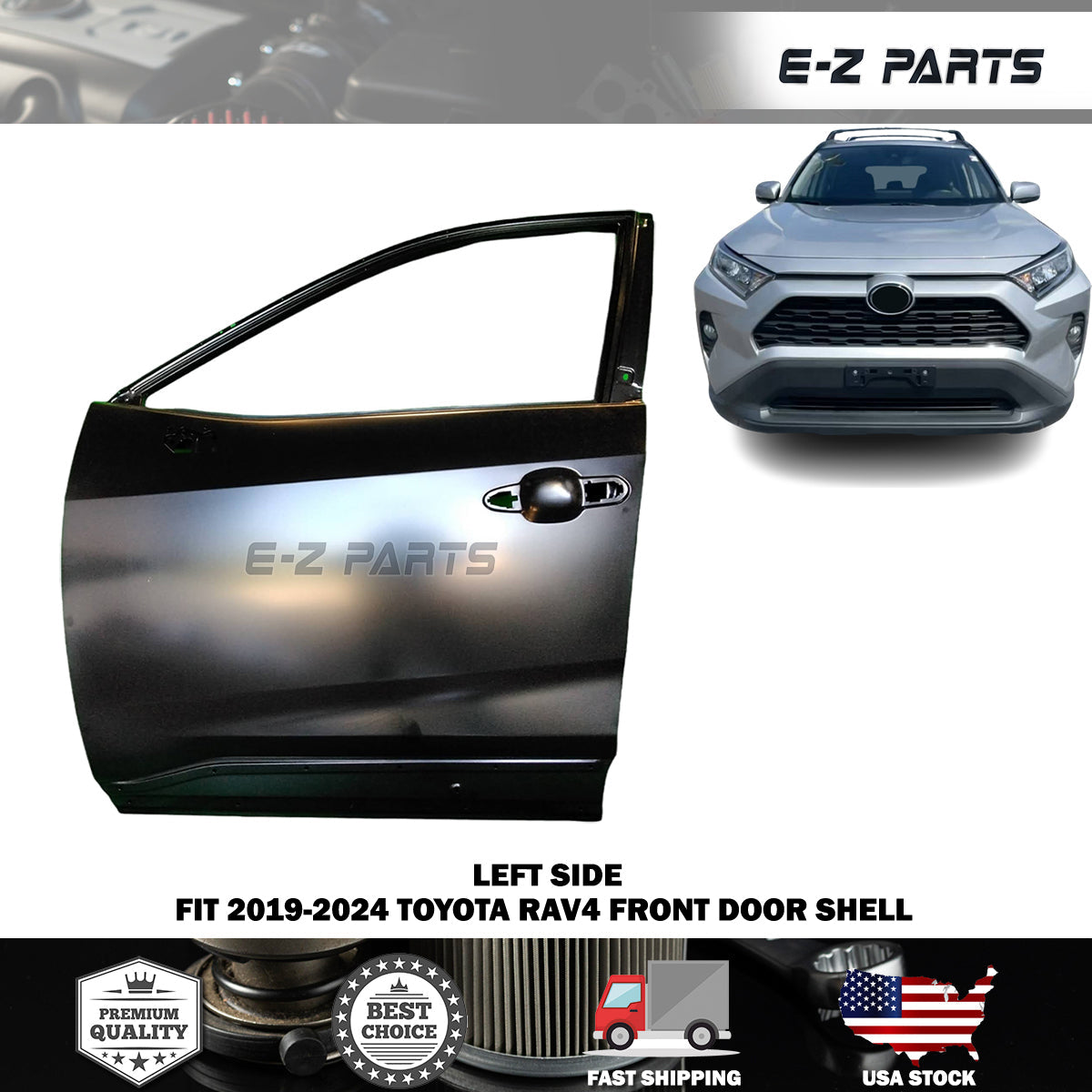 For 2019-2021 Toyota RAV4 Left Front Door Shell Driver Front
