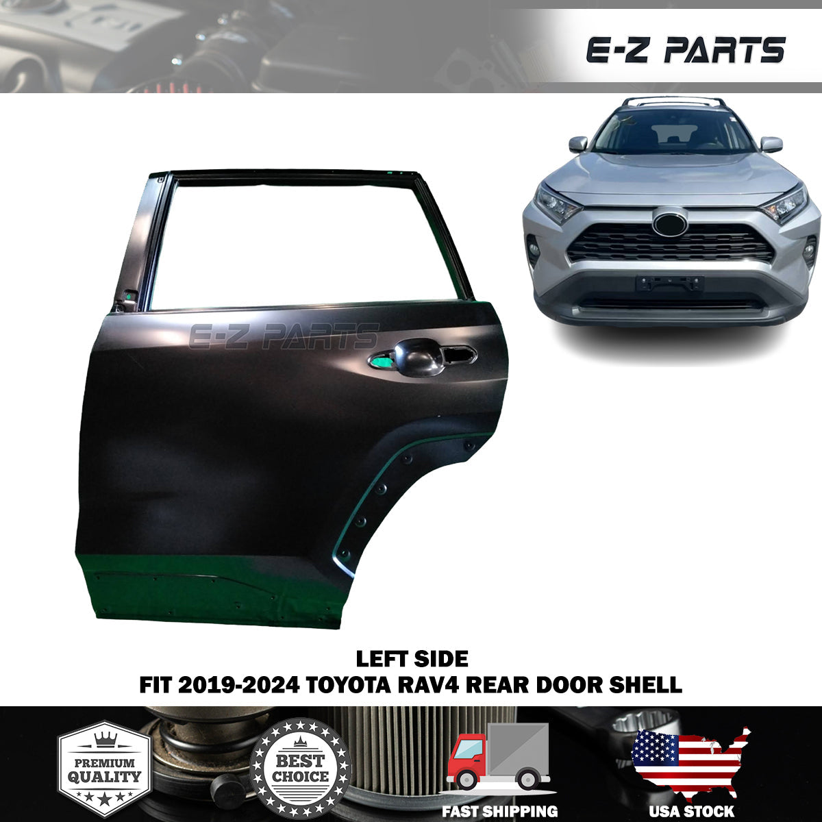 For 2019-2021 Toyota RAV4 Left Rear Door Shell Driver Rear 67003-0R120