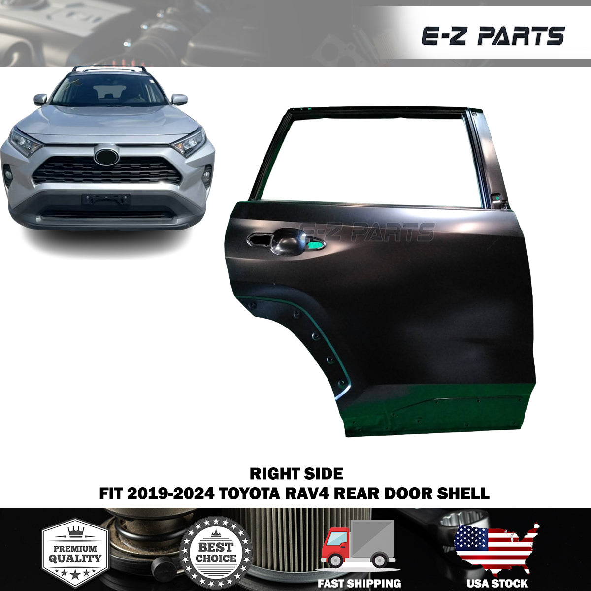 Fit 2019-2021 Toyota RAV4 Right Rear Door Shell 67003-0R120