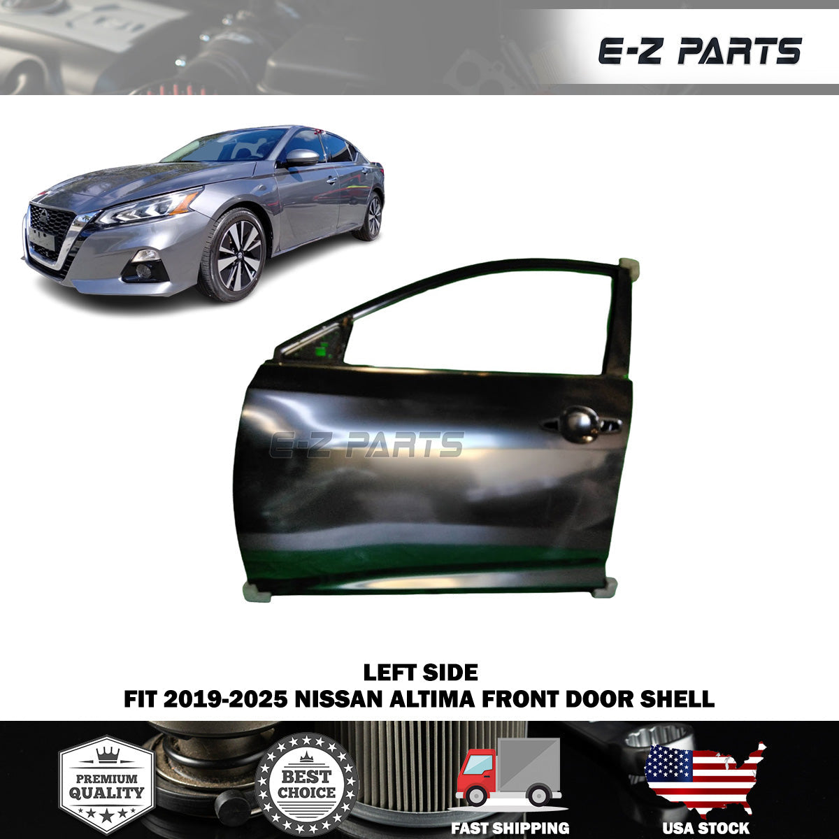 Fit 2019-2025 Nissan Altima Left Front Door Shell Driver Front