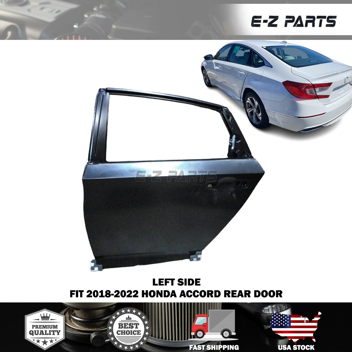 Fit 2018-2022 Honda Accord Left Rear Door Driver Side LH