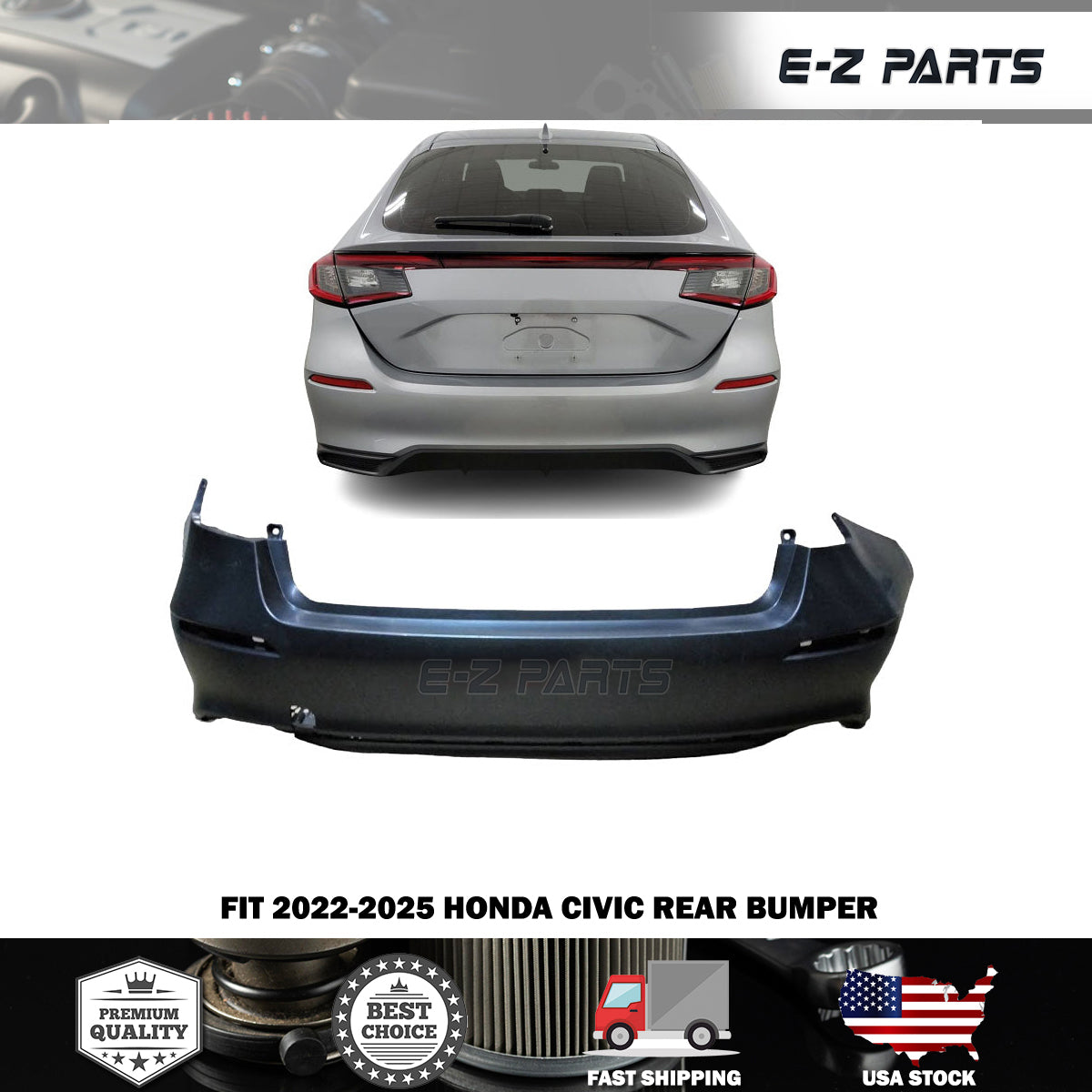 Fit 2022-2025 Honda Civic Rear Bumper