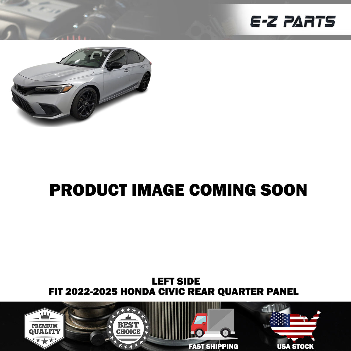 Fit 2022-2025 Honda Civic Left Rear Quarter Panel