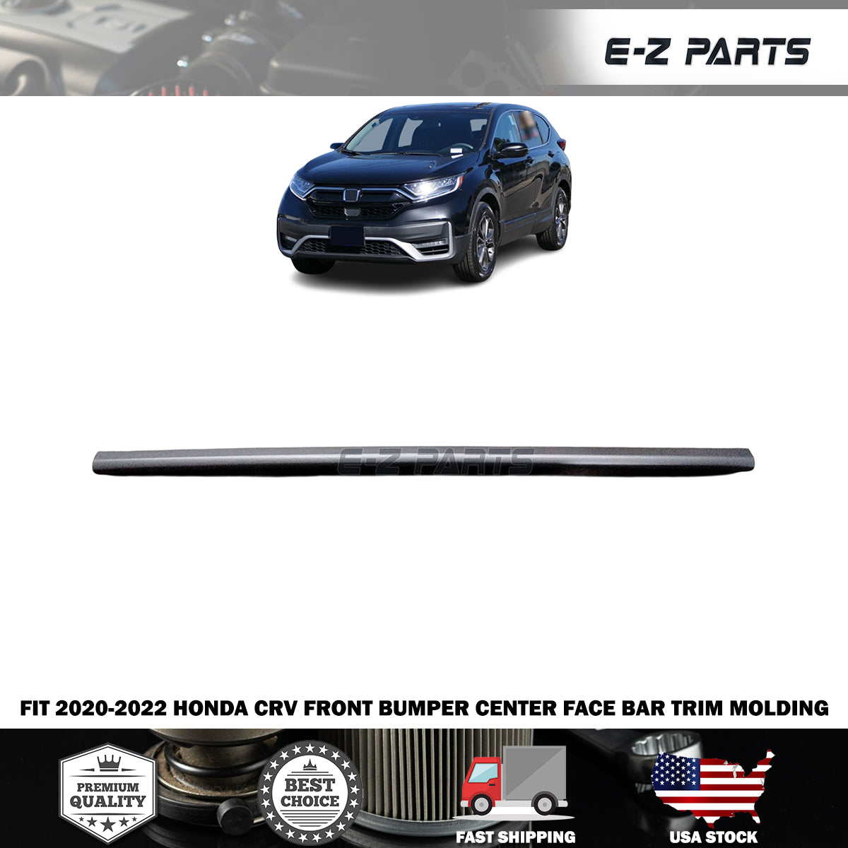 Fit 2020-2022 Honda CRV Front Bumper Center Face Bar Trim Molding