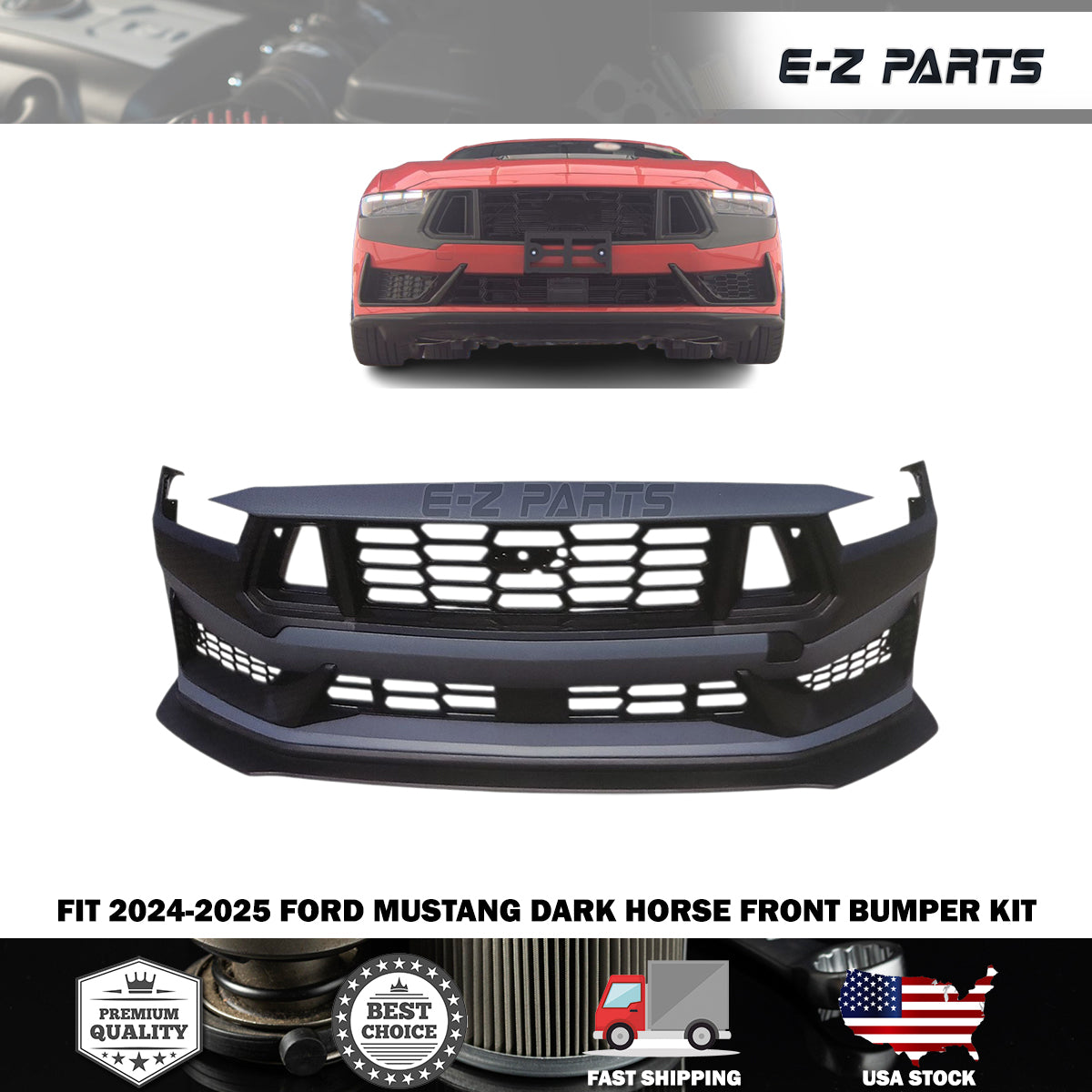 Fit 2024-2025 Ford Mustang Dark Horse Front Bumper Kit