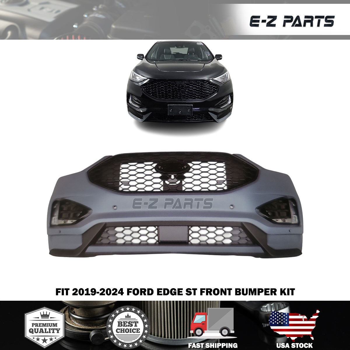 Fit 2019-2024 Ford Edge ST Front Bumper Kit