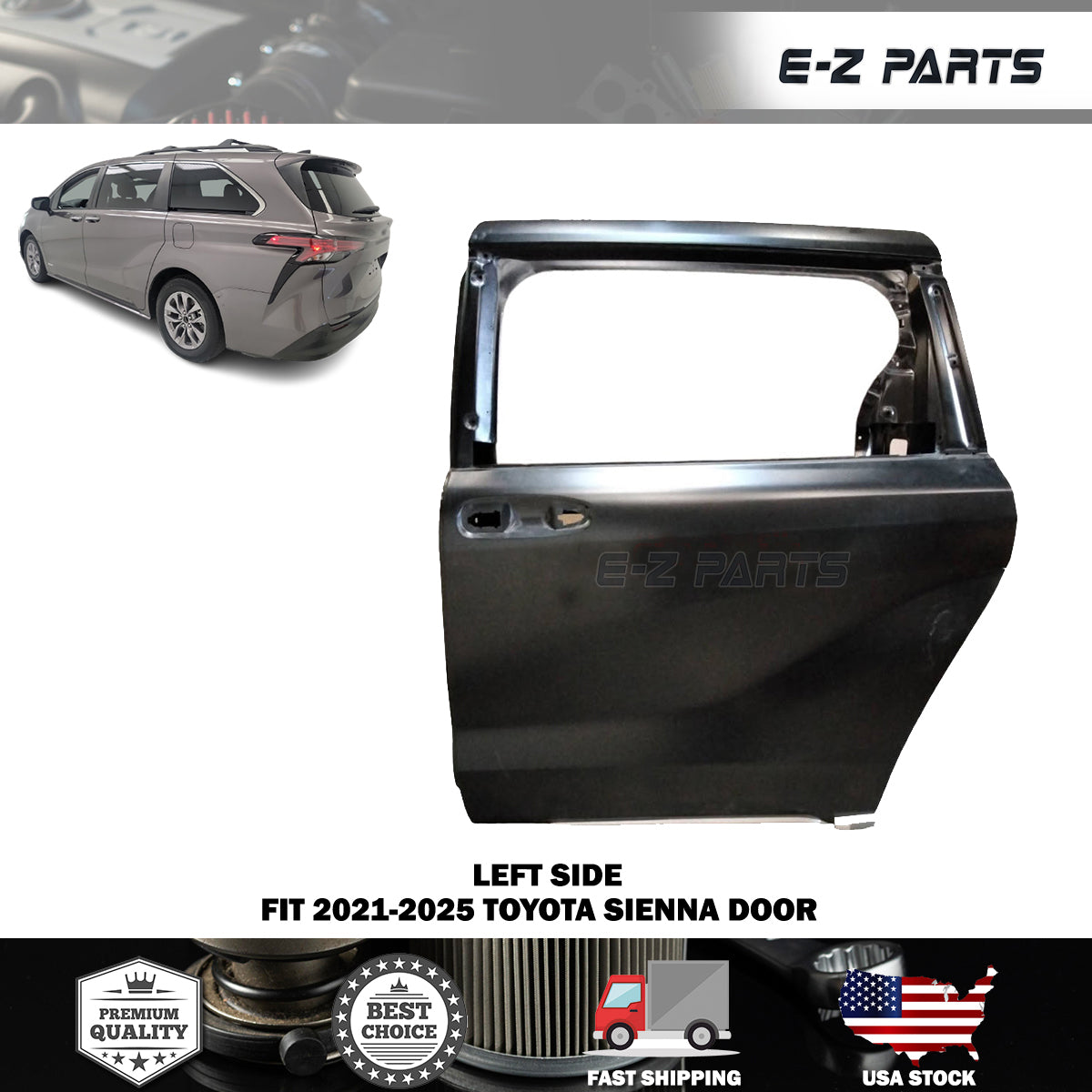 Fit 2021-2025 Toyota Sienna Left Side Door Driver Side LH