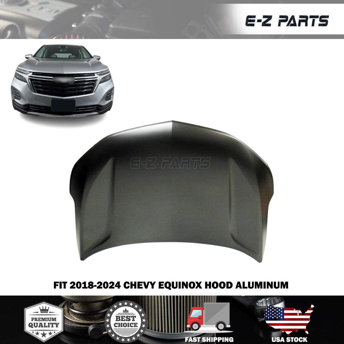 Fit 2018-2024 Chevy Equinox Hood Aluminum