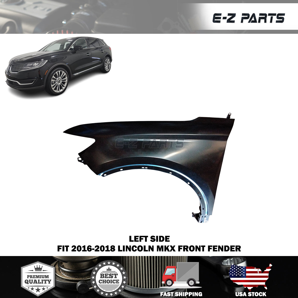 Fit 2016-2018 Lincoln MKX Left Front Fender Driver Side LH