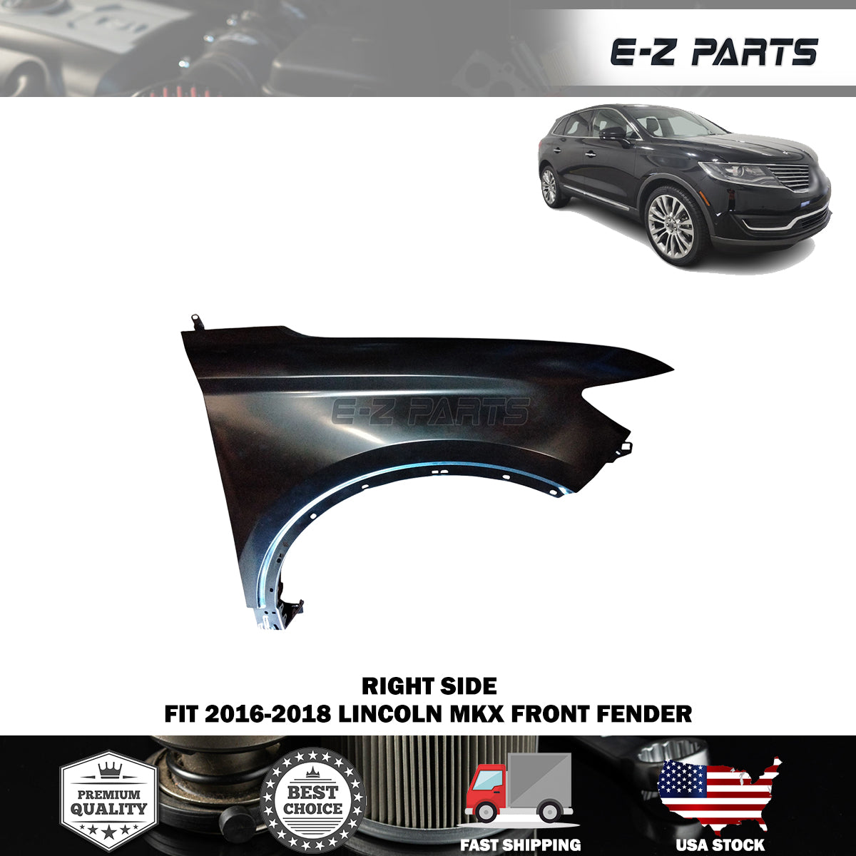 Fit 2016-2018 Lincoln MKX Right Front Fender Passenger Side RH