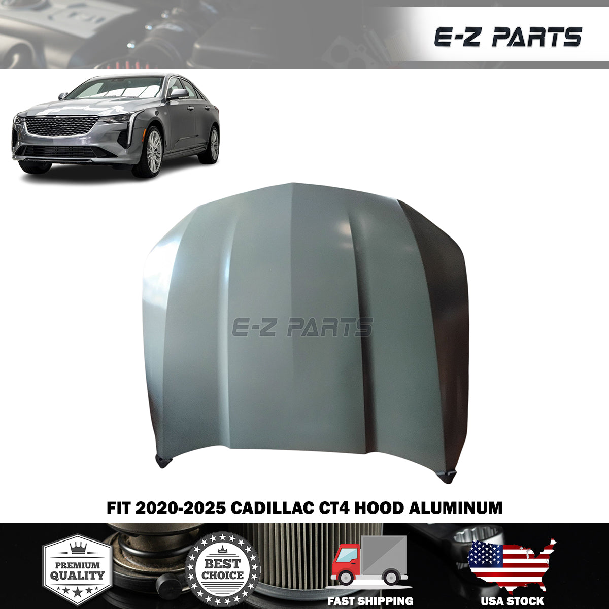 Fit 2020-2025 Cadillac CT4 Hood Aluminum