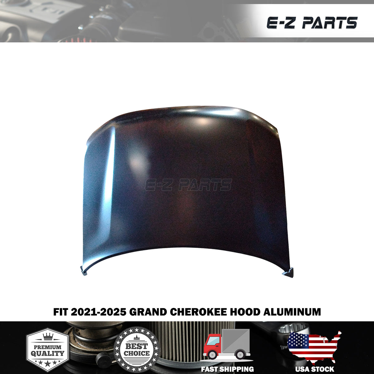 Fit 2021-2025 Grand Cherokee Hood Aluminum