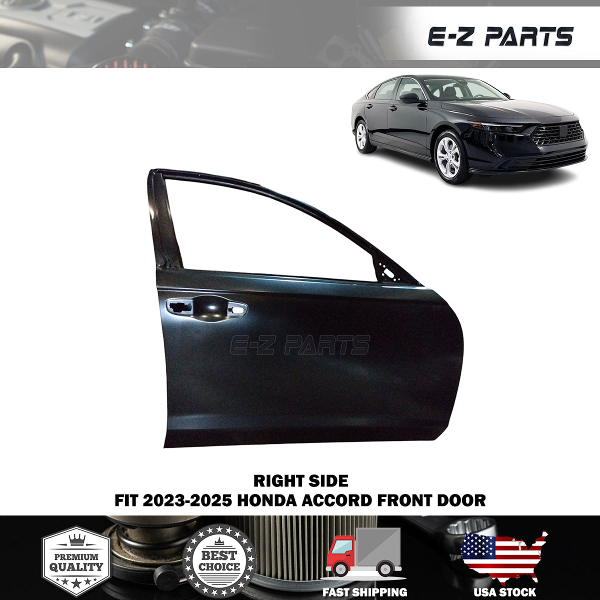 Fit 2023-2025 Honda Accord Right Front Door Passenger Side RH
