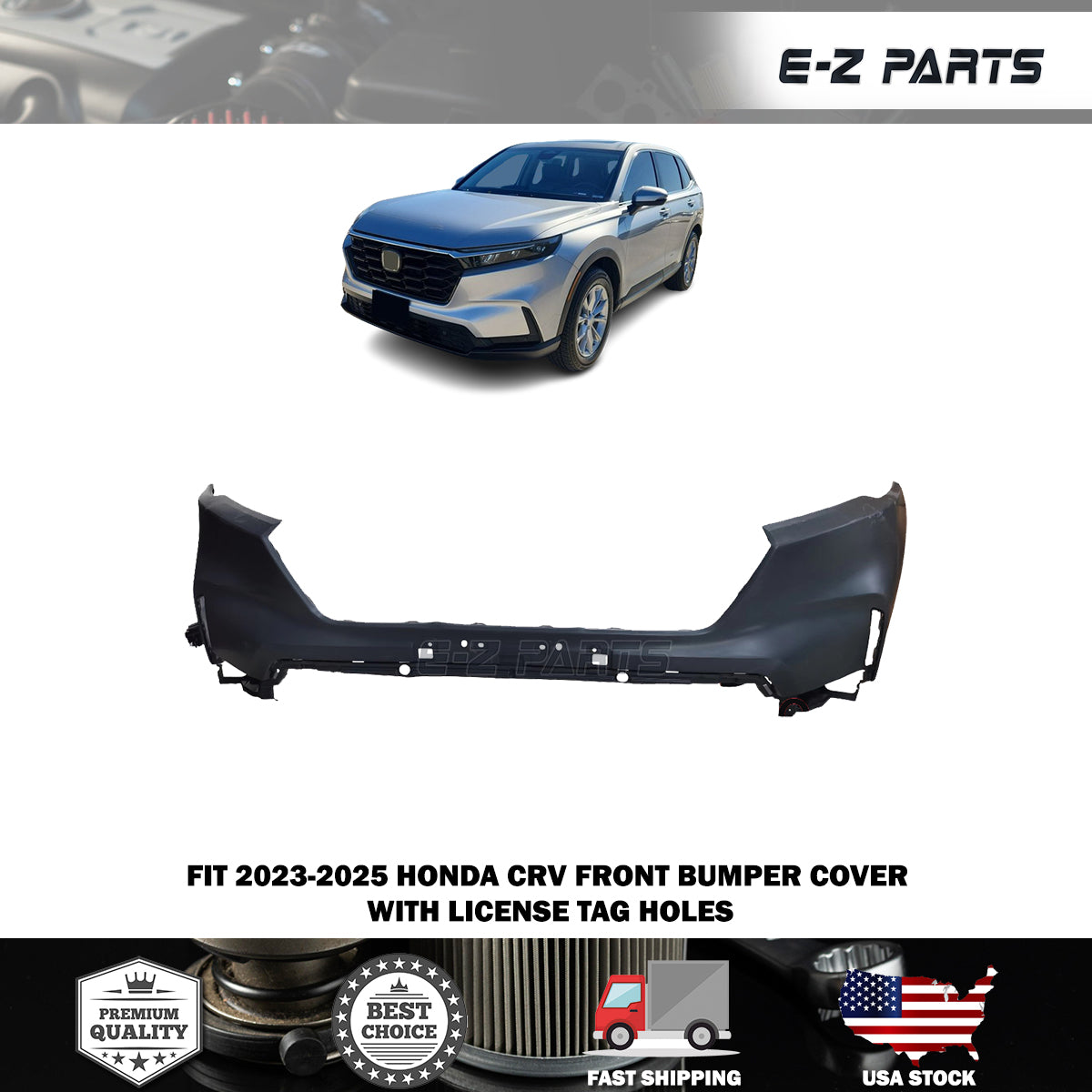 Fit 2023-2025 Honda CRV Front Bumper Cover with License Tag Holes