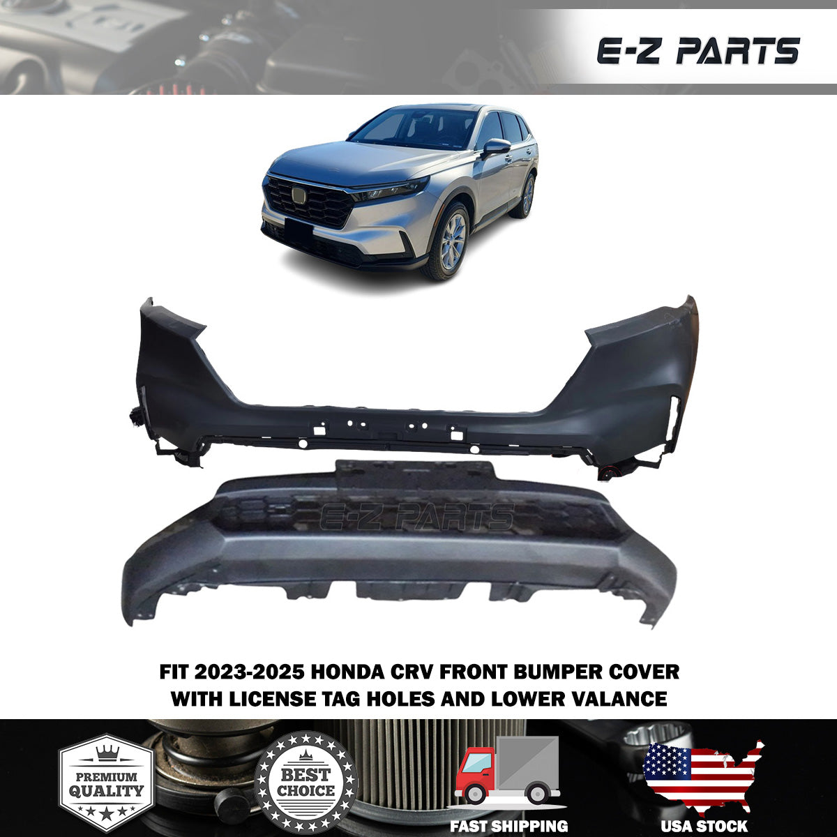 Fit 2023-2025 Honda CRV Front Bumper Cover with Lower Valance