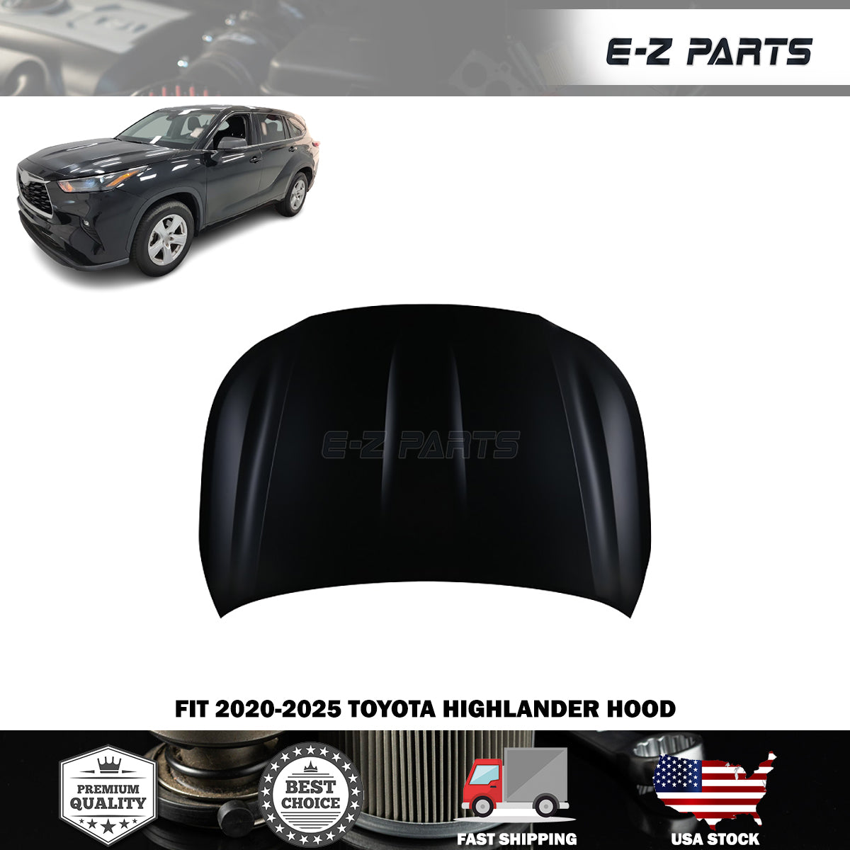 Fit 2020-2025 Toyota Highlander Hood