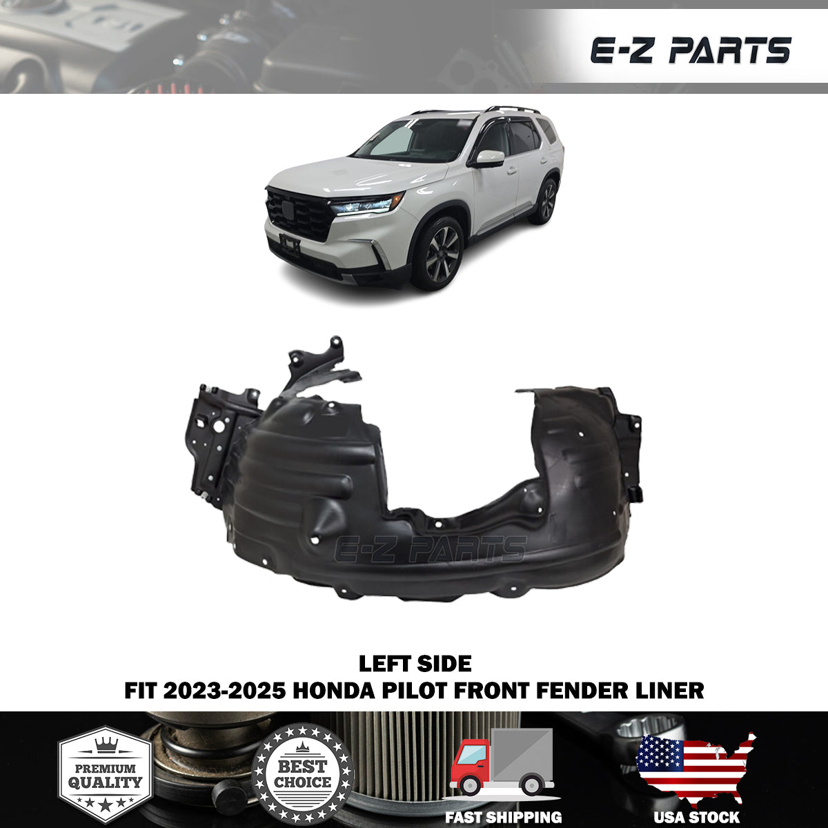 Fit 2023-2025 Honda Pilot Left Front Fender Liner