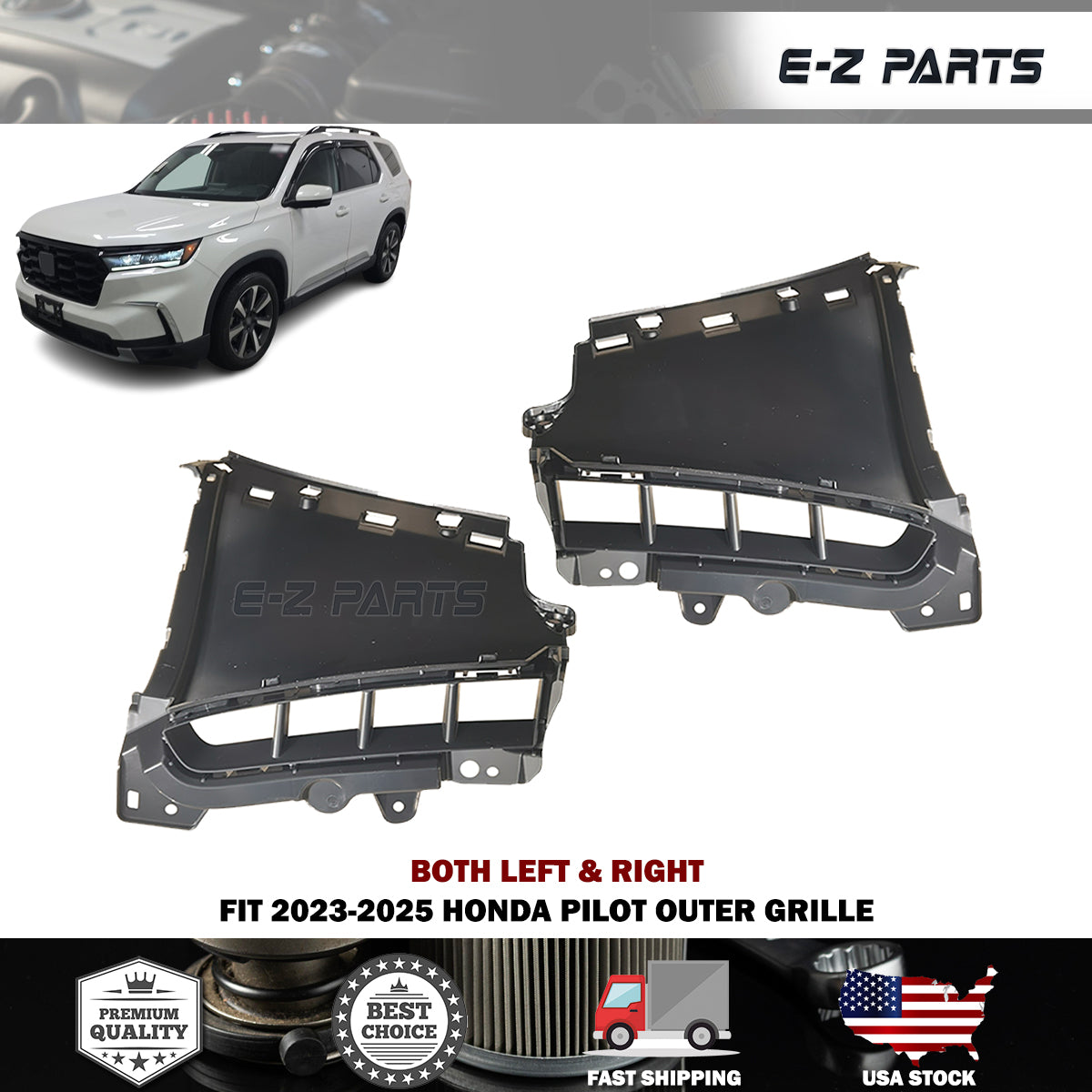 Fit 2023-2025 Honda Pilot Both Left & Right Outer Grille