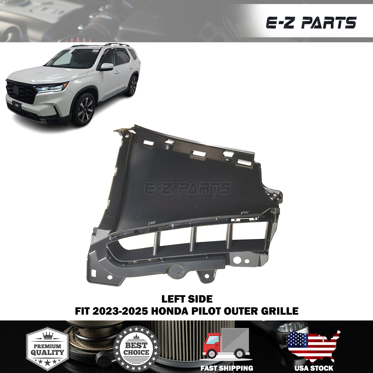Fit 2023-2025 Honda Pilot Left Side Outer Grille