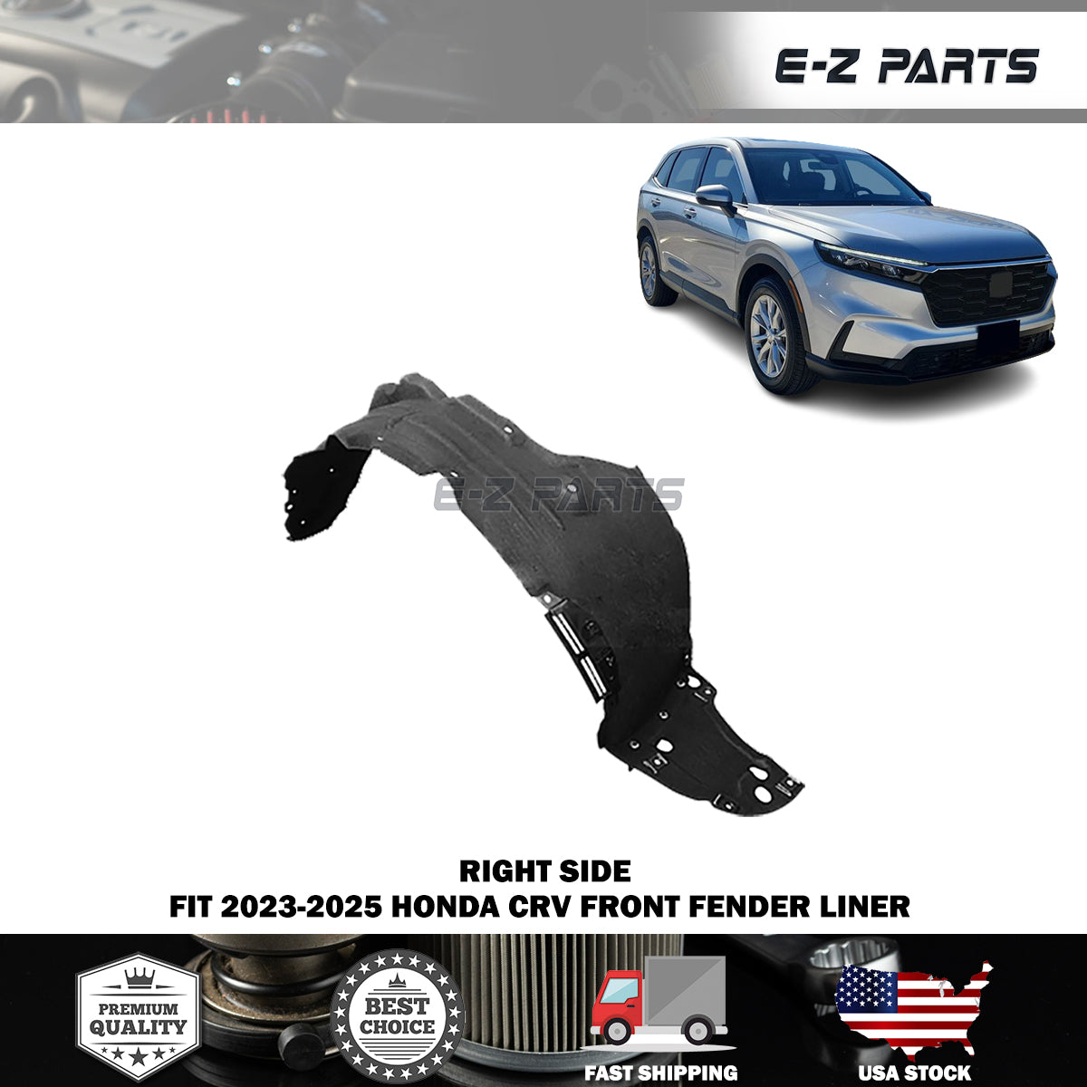Fit 2023-2025 Honda CRV Right Front Fender Liner Passenger Side RH
