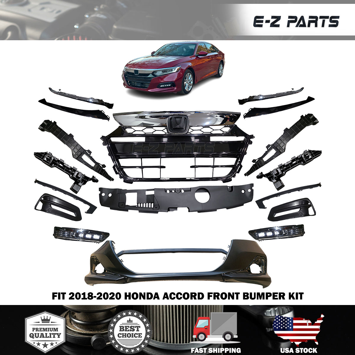 Fit 2018-2020 Honda Accord Front Bumper Kit