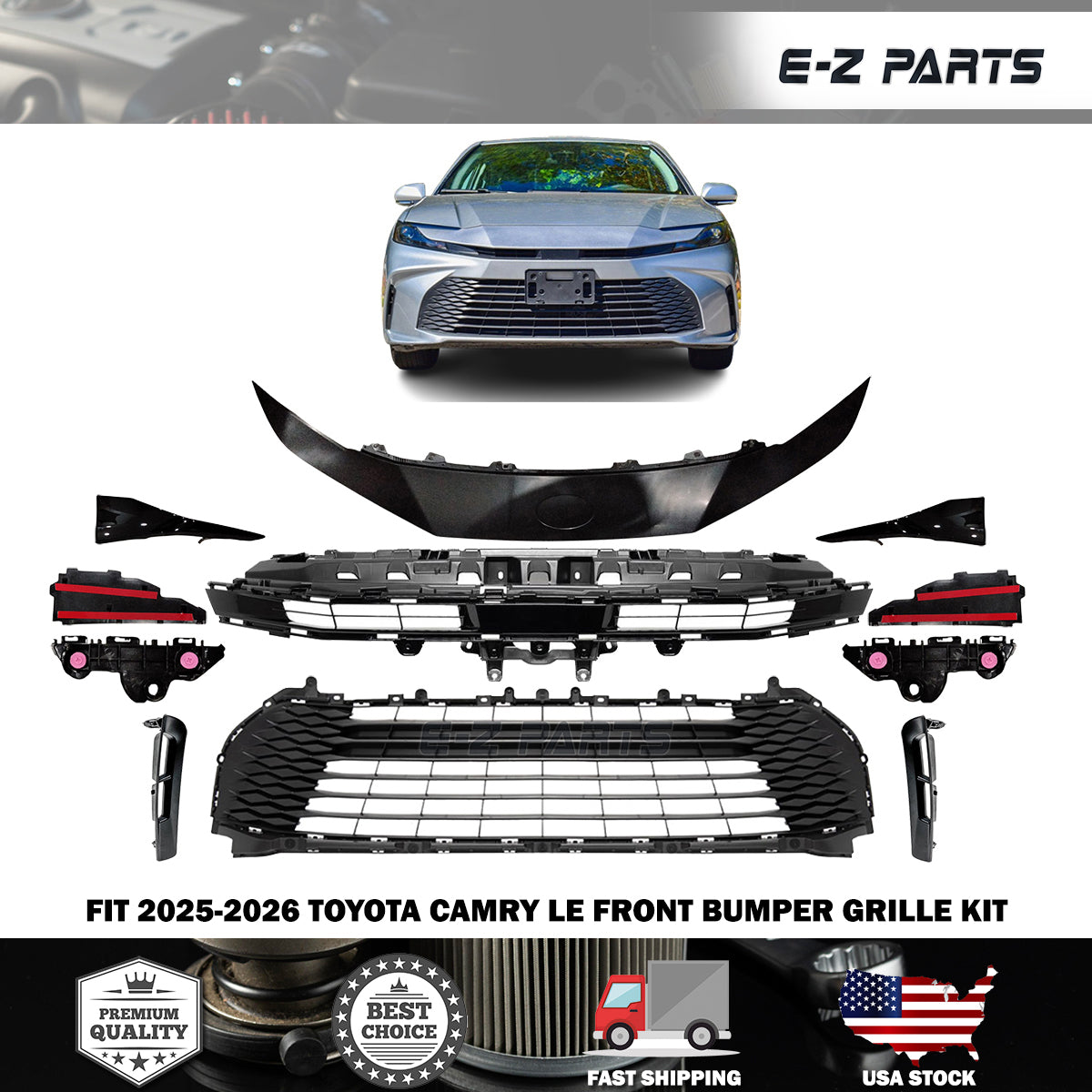 Fit 2025-2026 Toyota Camry LE Front Bumper Grille Kit
