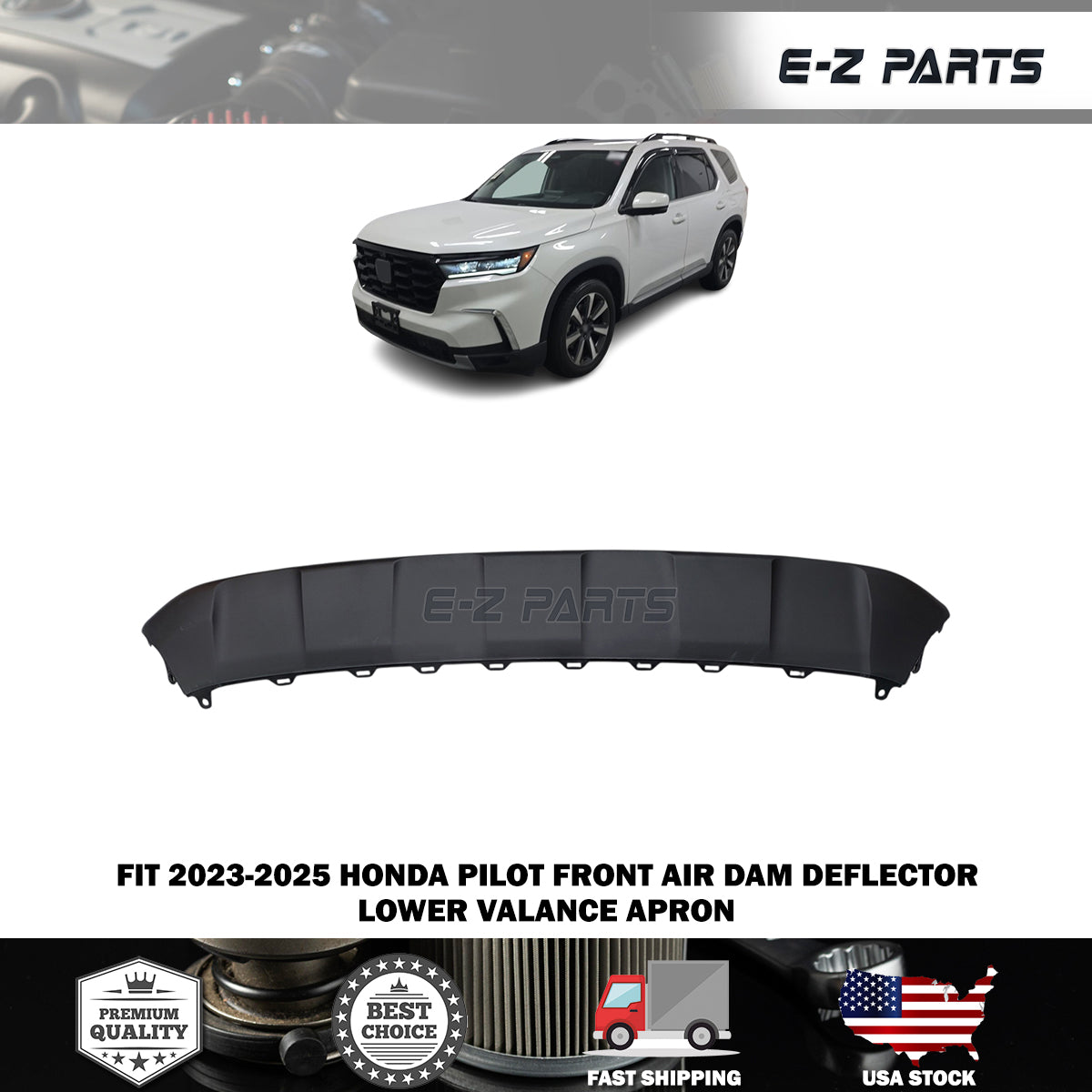 Fit 2023-2025 Honda Pilot Front Air Dam Deflector Lower Valance Apron