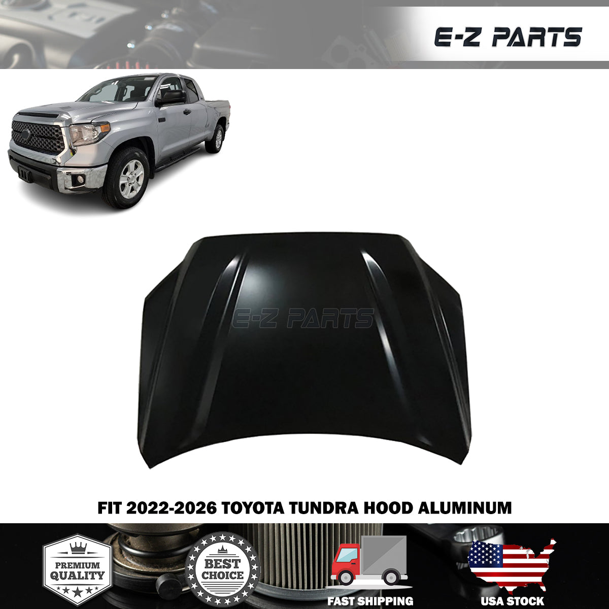 Fit 2022-2026 Toyota Tundra Hood Aluminum