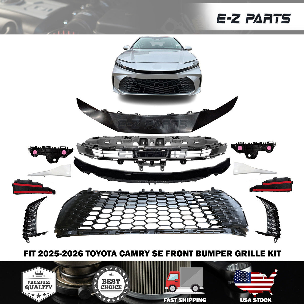 Fit 2025-2026 Toyota Camry SE Front Bumper Grille Kit