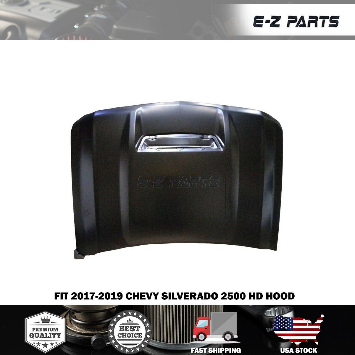 Fit 2017-2019 Chevy Silverado 2500 HD Hood Aluminum