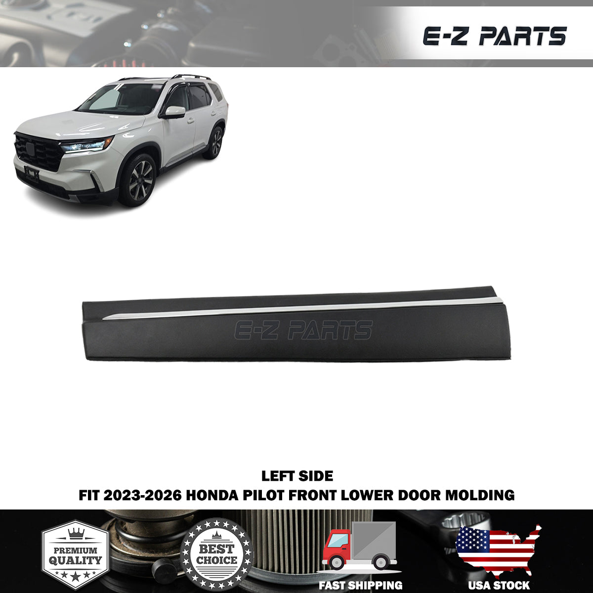 Fit 2023-2026 Honda Pilot Front Driver Side Lower Door Molding Left LH