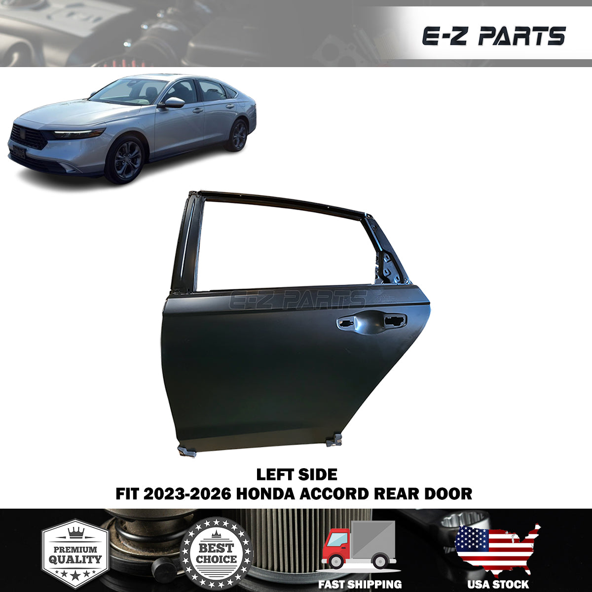 Fit 2023-2026 Honda Accord Left Rear Door Driver Side LH